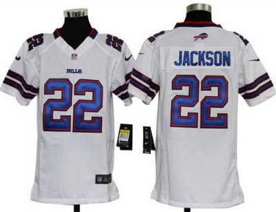 Youth Nike Buffalo Bills 22# Jackson White Nike NFL Jerseys