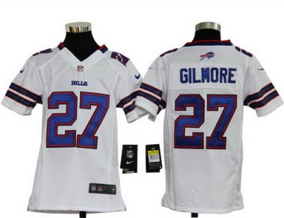 Youth Nike Buffalo Bills 27 Gilmore Game White Jerseys