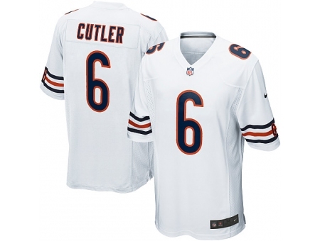 Nike Chicago Bears 6 Jay Cutler Game White NFL Jersey