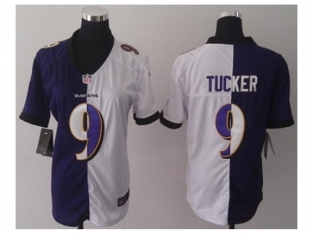 Nike Women Jerseys Baltimore Ravens #9 Tucker white-purple[split]