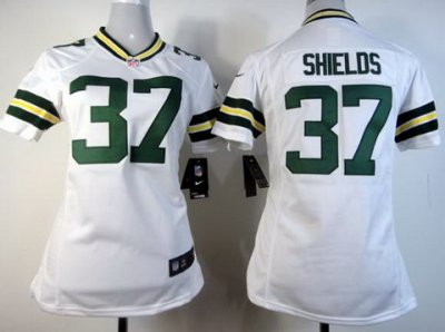 Women Nike Green Bay Packers 37 Sam Shields White NFL Jerseys