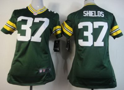 Women Nike Green Bay Packers 37 Sam Shields Green NFL Jerseys