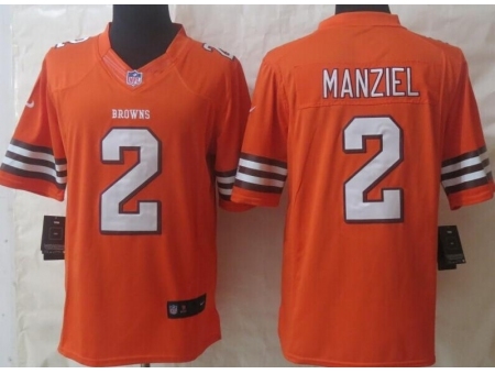 Nike Cleveland Browns 2 Johnny Manziel Orange Limited NFL Jersey