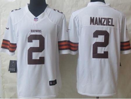 Nike Cleveland Browns 2 Johnny Manziel White Limited NFL Jersey