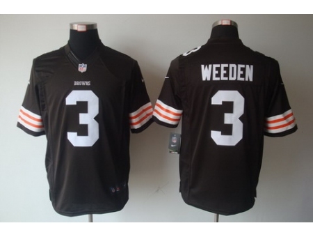 Nike Cleveland Browns 3 Brandon Weeden Brown Limited NFL Jersey