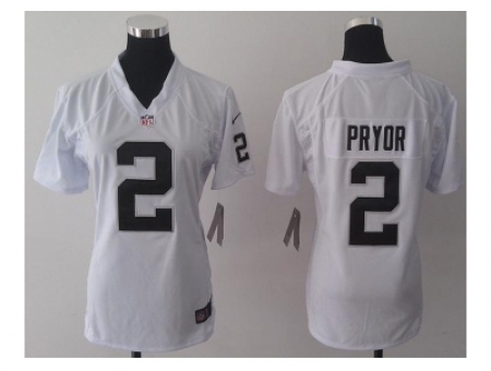 Nike Women Jerseys Oakland Raiders #2 Pryor White Color