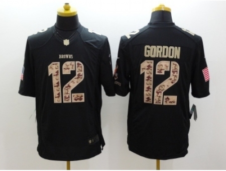 Nike Cleveland Browns 12 Josh Gordon black Limited Salute to Ser