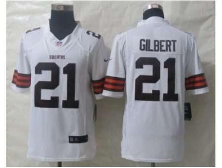 Nike Cleveland Browns 21 Justin Gilbert White Limited NFL Jersey