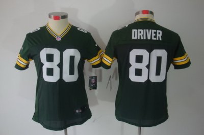 Women Green Bay Packers 80# Donald Driver Green Color[NIKE LIMITED Jersey]