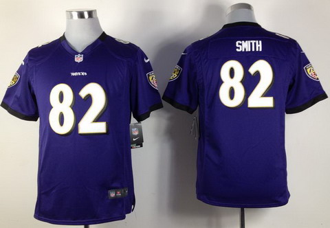 Youth Nike Baltimore Ravens 82 Torrey Smith Purple NFL Jerseys