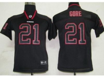 Nike Youth San Francisco 49ers #21 Frank Gore black jerseys[Lights out]