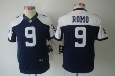 Youth Nike Dallas Cowboys #9 Romo Blue Limited Throwback NFL Jerseys