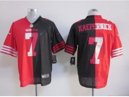 Nike San Francisco 49ers 7 Colin Kaepernick Black Red Elite Spli