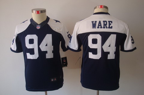 Nike Youth Dallas Cowboys #94 Ware Blue Limited Throwback NFL Jerseys