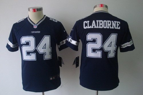 Youth Kids Dallas Cowboys #24 Morris Claiborne Blue Color Limited Jerseys