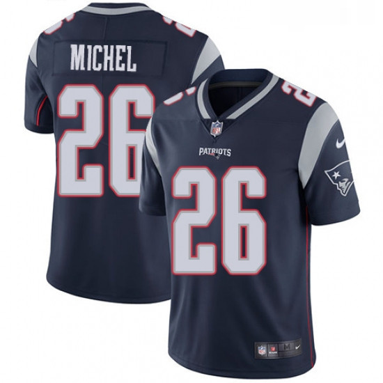 Mens Nike New England Patriots 26 Sony Michel Navy Blue Team Col