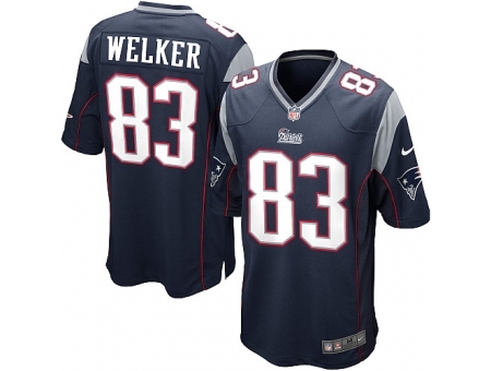 Nike New England Patriots 83 Wes Welker blue Game NFL Jersey