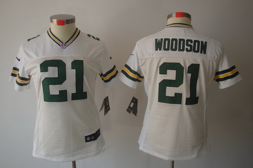 Nike Women Green Bay Packers #21 woodson White Color[NIKE LIMITED Jersey]