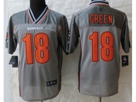 Nike Cincinnati Bengals 18 A.J. Green Grey Elite Vapor NFL Jersey