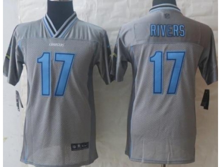 Youth Nike San Diego Chargers 17 Philip Rivers Grey Vapor Elite 