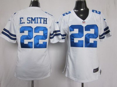 Women Nike Dallas Cowboys 22 E.SMITH White NFL Jerseys