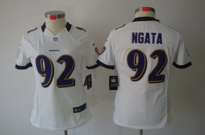 Women Nike Baltimore Ravens #92 Haloti Ngata White(Women Limited Jerseys)