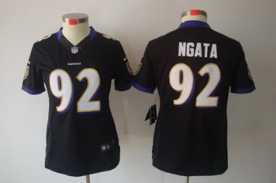 Women Nike Baltimore Ravens #92 Haloti Ngata Black(Women Limited Jerseys)