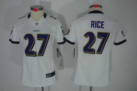 Nike Women Baltimore Ravens #27 Ray Rice White(Women Limited Jerseys)