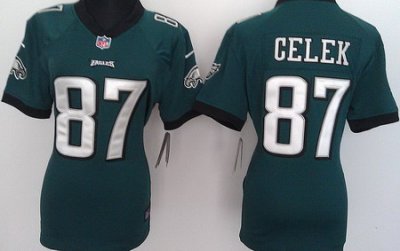 Women Nike Philadelphia Eagles #87 Brent Celek Green Nike NFL Jerseys