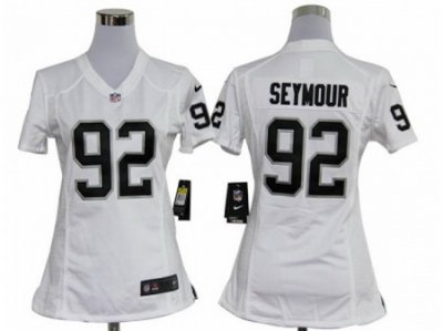 Women Nike Oakland Raiders #92 Richard Seymour White jerseys