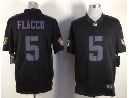 Nike Baltimore Ravens 5 Joe Flacco Black Limited Impact NFL Jers