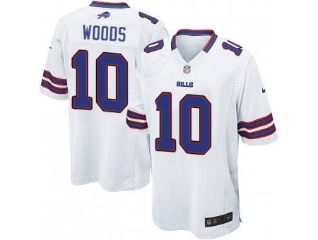 Nike Buffalo Bills 10 Robert Woods White Game NFL Jersey