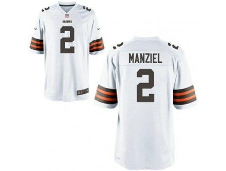 Youth Nike Cleveland Browns #2 Johnny Manziel White NFL Jerseys