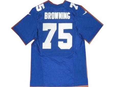 Nike New York Giants 75 Bryant Browning Blue Elite NFL Jersey