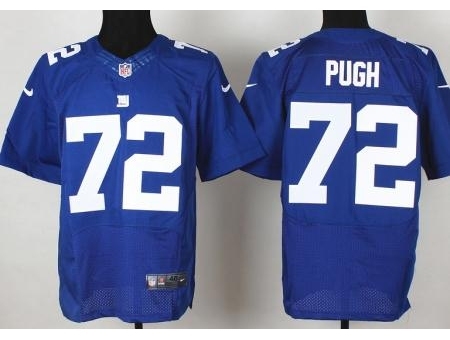 Nike New York Giants 72 Justin Pugh Blue Elite NFL Jersey