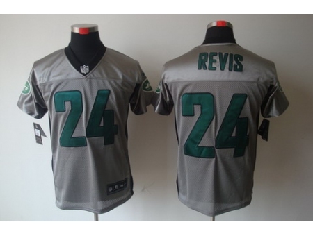 Nike New York Jets 24 Darrelle Revis Grey Elite Shadow NFL Jersey