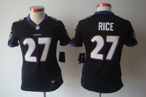 Nike Women Baltimore Ravens #27 Ray Rice Black(Women Limited Jerseys)