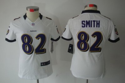 Nike Women Baltimore Ravens #82 Smith White Color(Women Limited Jerseys)4