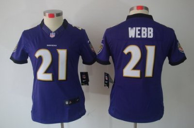 Women Nike Baltimore Ravens #21 Lardarius Webb Purple Color[NIKE LIMITED Jersey]