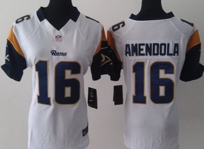 Women Nike St. Louis Rams 16 Danny Amendola White LIMITED Jerseys