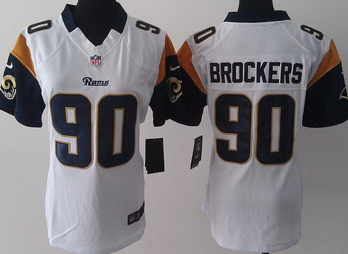 Women Nike St. Louis Rams 90 Brockers White LIMITED Jerseys