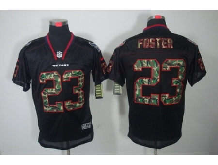 Nike Houston Texans 23 Arian Foster Black Elite Lights Out Camo Number NFL Jersey