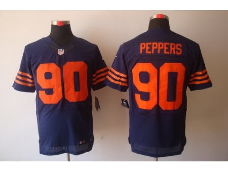 Nike Chicago Bears 90 Julius Peppers Blue Elite Orange Number NF
