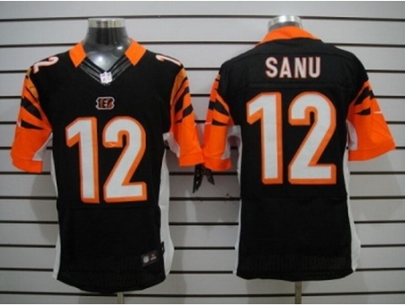 Nike Cincinnati Bengals 12 Mohamed Sanu Black Elite NFL Jersey