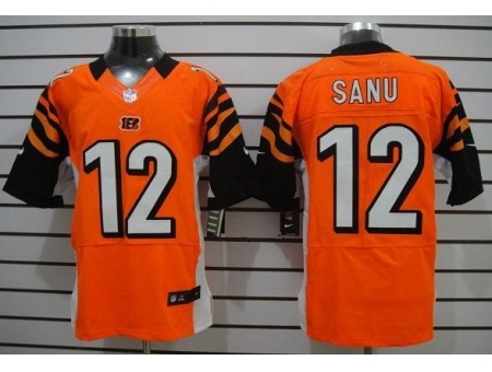 Nike Cincinnati Bengals 12 Mohamed Sanu Orange Elite NFL Jersey