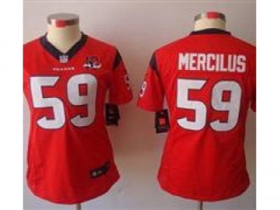 Nike Women Houston Texans #59 Whitney Mercilus Red NFL Jerseys W 10th Patch