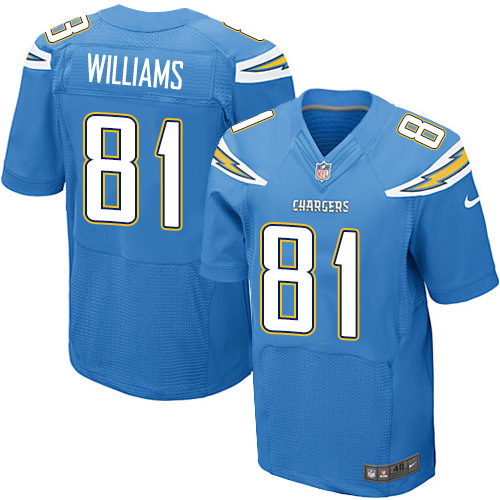 Nike Chargers #81 Mike Williams Electric Blue Alternate Mens Sti