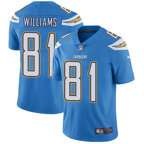 Nike Chargers #81 Mike Williams Electric Blue Alternate Mens Stitched NFL Vapor Untouchable Limited 