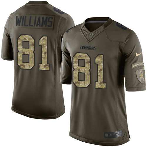 Nike Chargers #81 Mike Williams Green Mens Stitched NFL Limited 