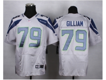 Nike Seattle Seahawks 79 Garry Gilliam grey Elite NFL Jersey